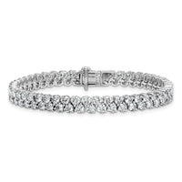 14kw 10 1/2ct Lab Grown Dia VS+ F+ Comp Round 2 Row Tennis Bracelet