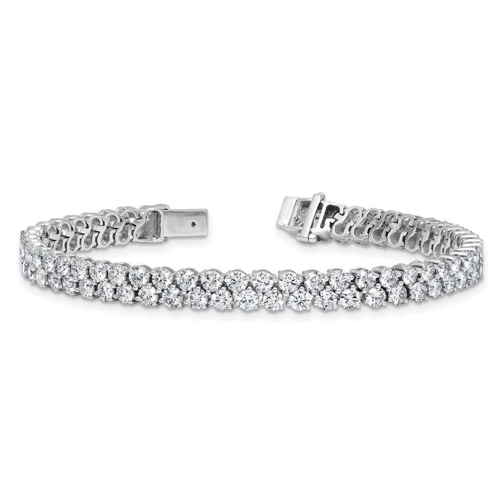 14kw 10 1/2ct Lab Grown Dia VS+ F+ Comp Round 2 Row Tennis Bracelet