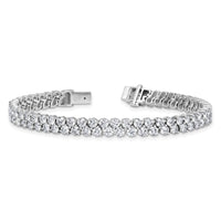 14kw 10 1/2ct Lab Grown Dia VS+ F+ Comp Round 2 Row Tennis Bracelet