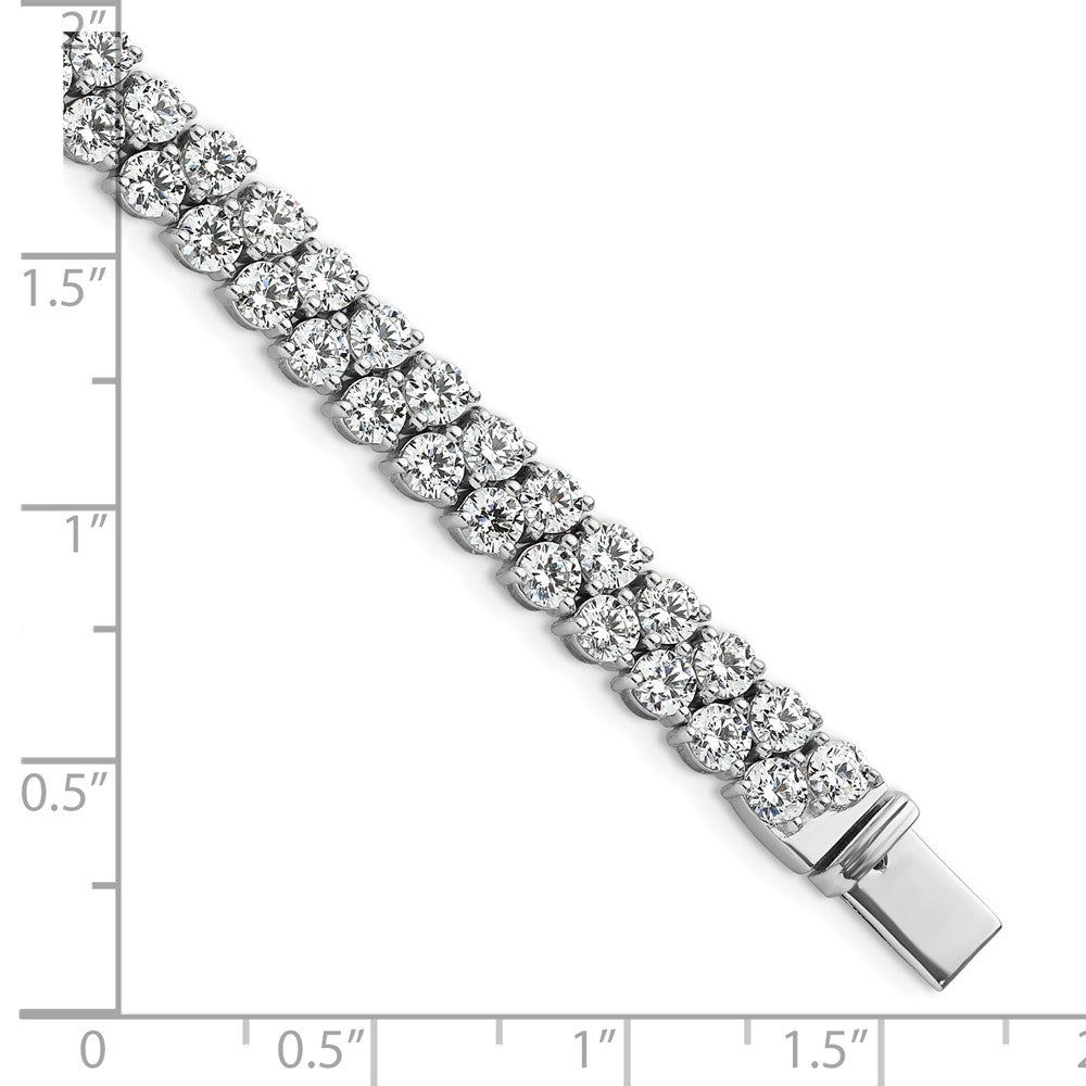 14kw 10 1/2ct Lab Grown Dia VS+ F+ Comp Round 2 Row Tennis Bracelet