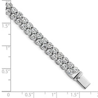 14kw 10 1/2ct Lab Grown Dia VS+ F+ Comp Round 2 Row Tennis Bracelet