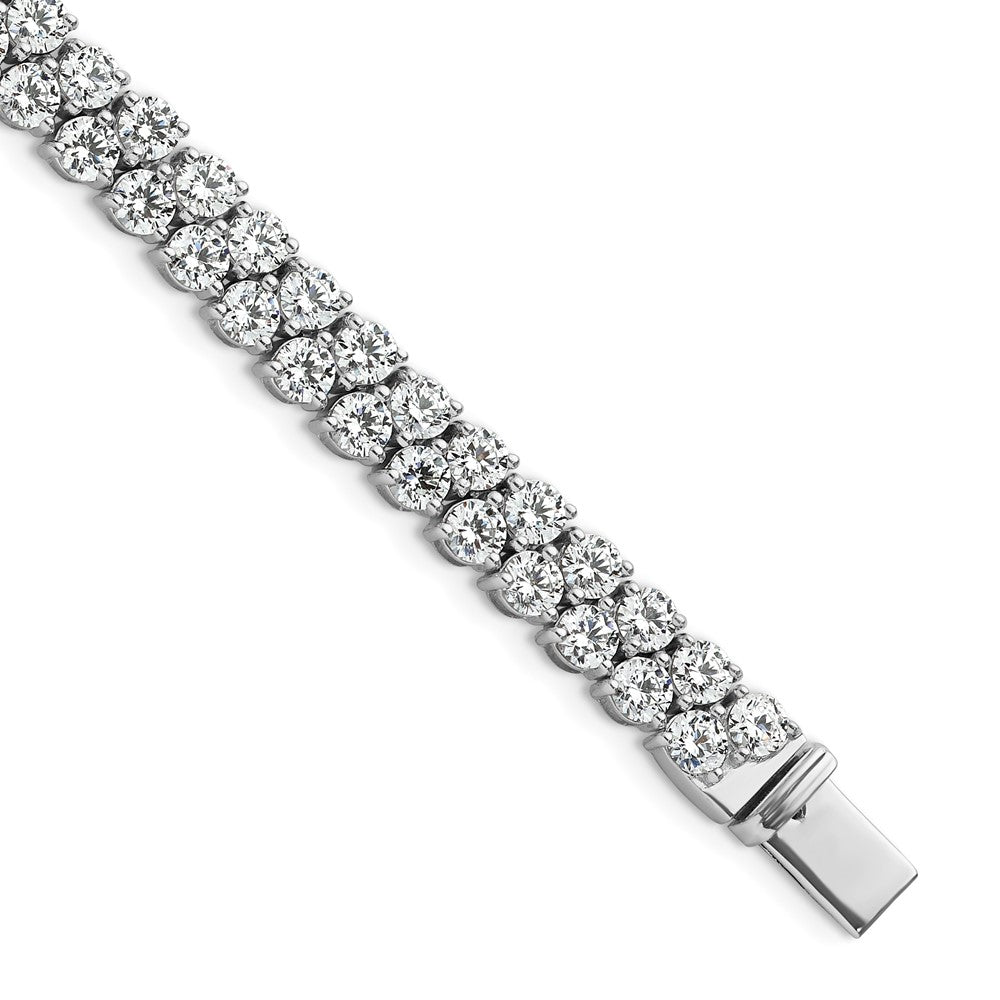 14kw 10 1/2ct Lab Grown Dia VS+ F+ Comp Round 2 Row Tennis Bracelet