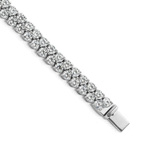 14kw 10 1/2ct Lab Grown Dia VS+ F+ Comp Round 2 Row Tennis Bracelet