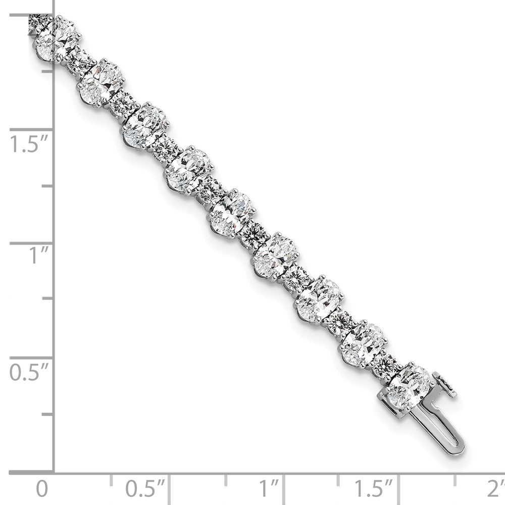 14kw 11ct Lab Grown Diamond VS/SI+ G+ Oval/Round Tennis Bracelet