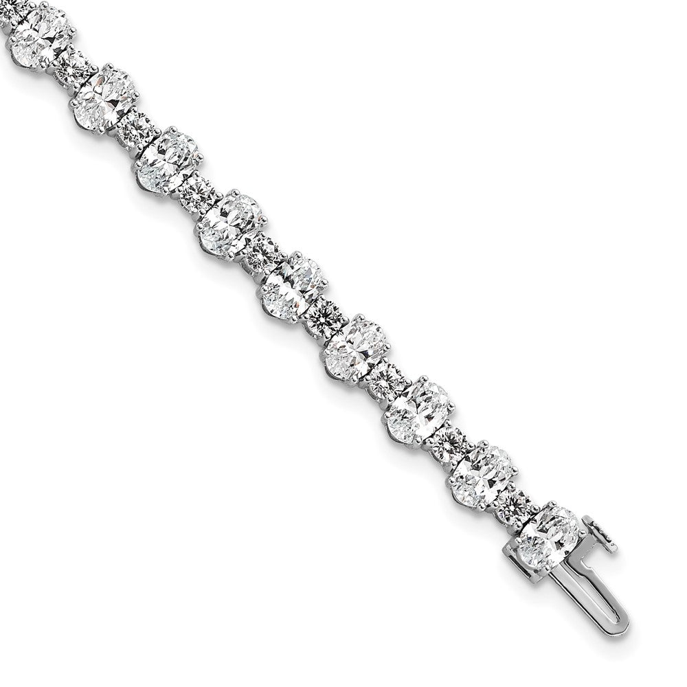 14kw 11ct Lab Grown Diamond VS/SI+ G+ Oval/Round Tennis Bracelet