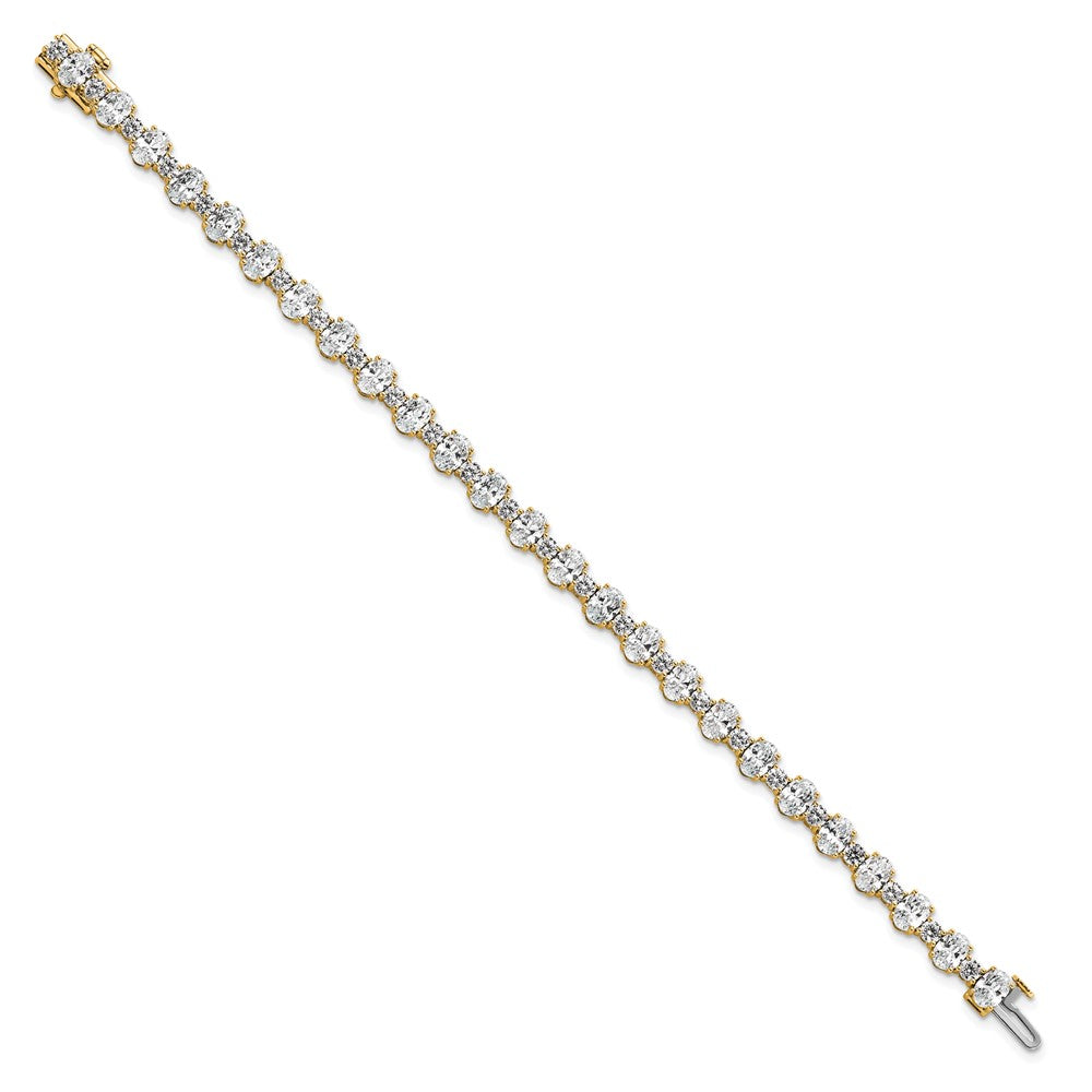 14k 11ct Lab Grown Diamond VS+ F+ Oval/Round Tennis Bracelet