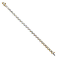 14k 11ct Lab Grown Diamond VS+ F+ Oval/Round Tennis Bracelet