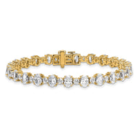 14k 11ct Lab Grown Diamond VS+ F+ Oval/Round Tennis Bracelet