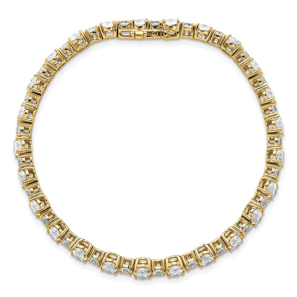 14k 11ct Lab Grown Diamond VS+ F+ Oval/Round Tennis Bracelet