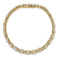 14k 11ct Lab Grown Diamond VS+ F+ Oval/Round Tennis Bracelet