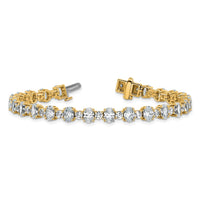 14k 11ct Lab Grown Diamond VS+ F+ Oval/Round Tennis Bracelet