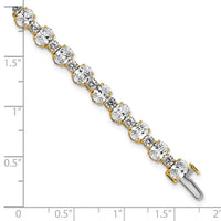 14k 11ct Lab Grown Diamond VS+ F+ Oval/Round Tennis Bracelet