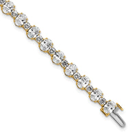 14k 11ct Lab Grown Diamond VS+ F+ Oval/Round Tennis Bracelet