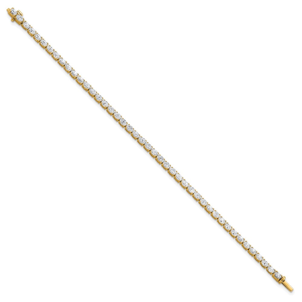 14k 5ct Lab Grown Dia VS+ F+ Comp Oval Tennis Bracelet