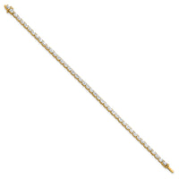 14k 5ct Lab Grown Dia VS+ F+ Comp Oval Tennis Bracelet