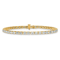 14k 5ct Lab Grown Dia VS+ F+ Comp Oval Tennis Bracelet