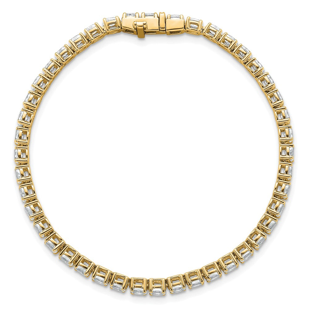 14k 5ct Lab Grown Dia VS+ F+ Comp Oval Tennis Bracelet