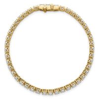 14k 5ct Lab Grown Dia VS+ F+ Comp Oval Tennis Bracelet