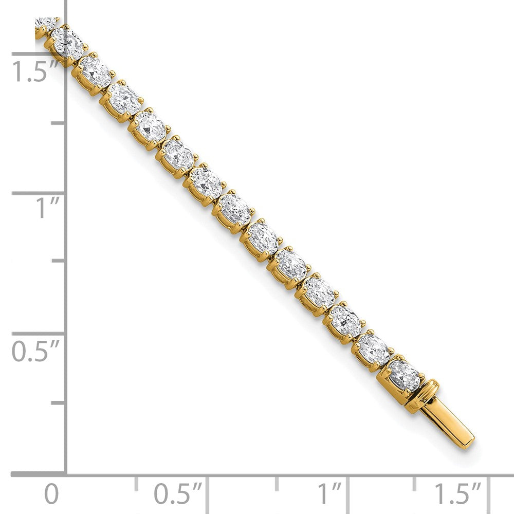 14k 5ct Lab Grown Dia VS+ F+ Comp Oval Tennis Bracelet