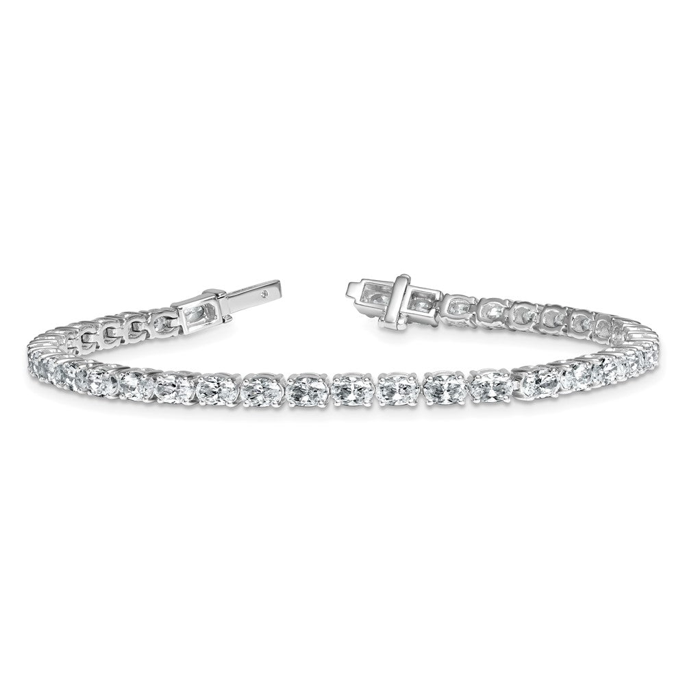 14kw 7ct Lab Grown Dia VS+ F+ Comp Oval Tennis Bracelet