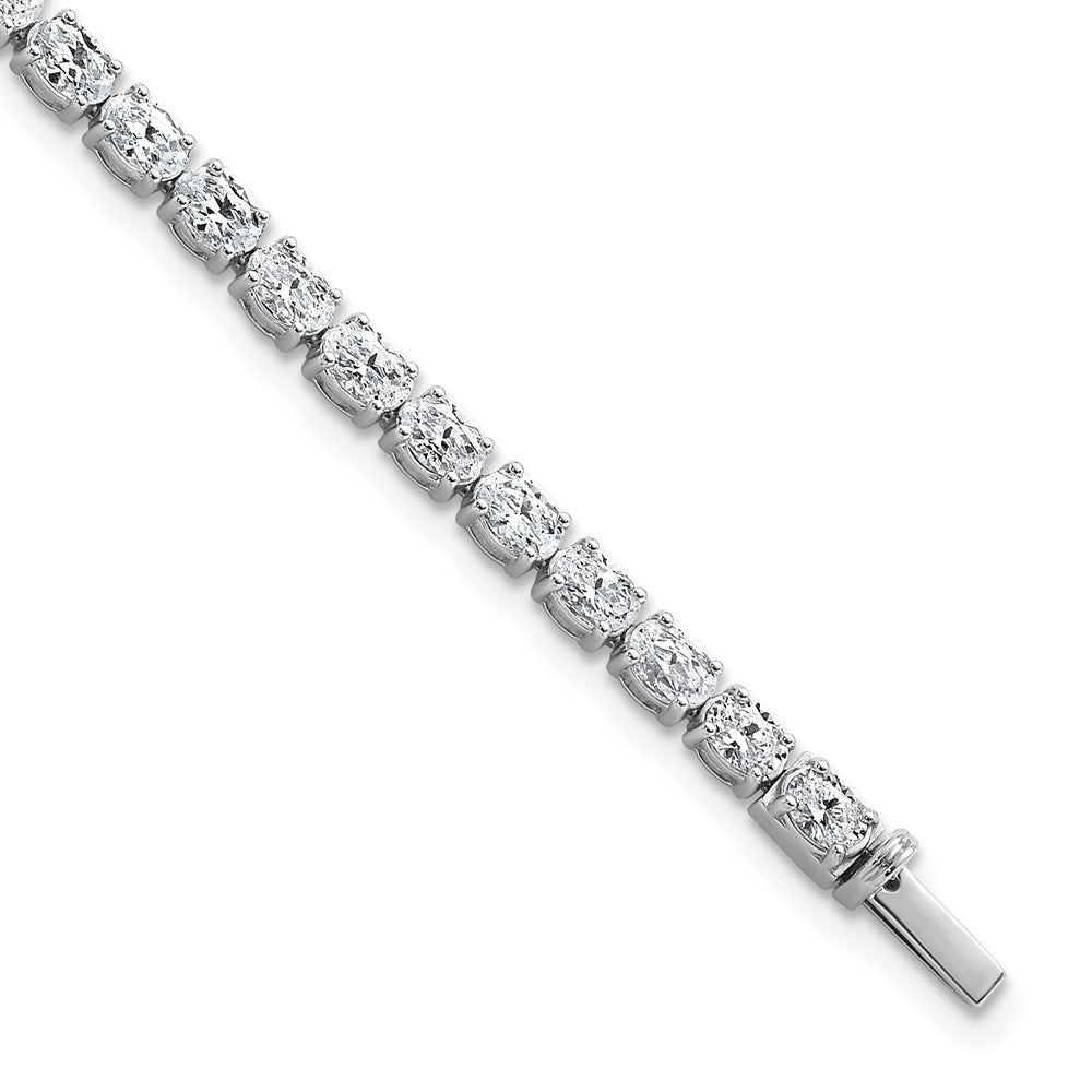 14kw 7ct Lab Grown Dia VS+ F+ Comp Oval Tennis Bracelet