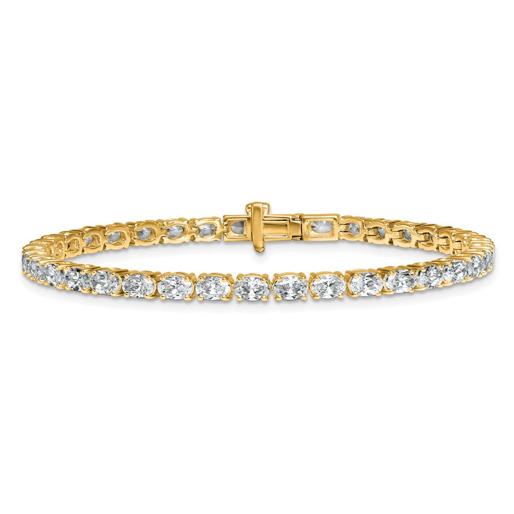 14k 7ct Lab Grown Dia VS+ F+ Comp Oval Tennis Bracelet