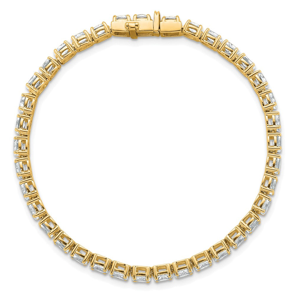 14k 7ct Lab Grown Dia VS+ F+ Comp Oval Tennis Bracelet