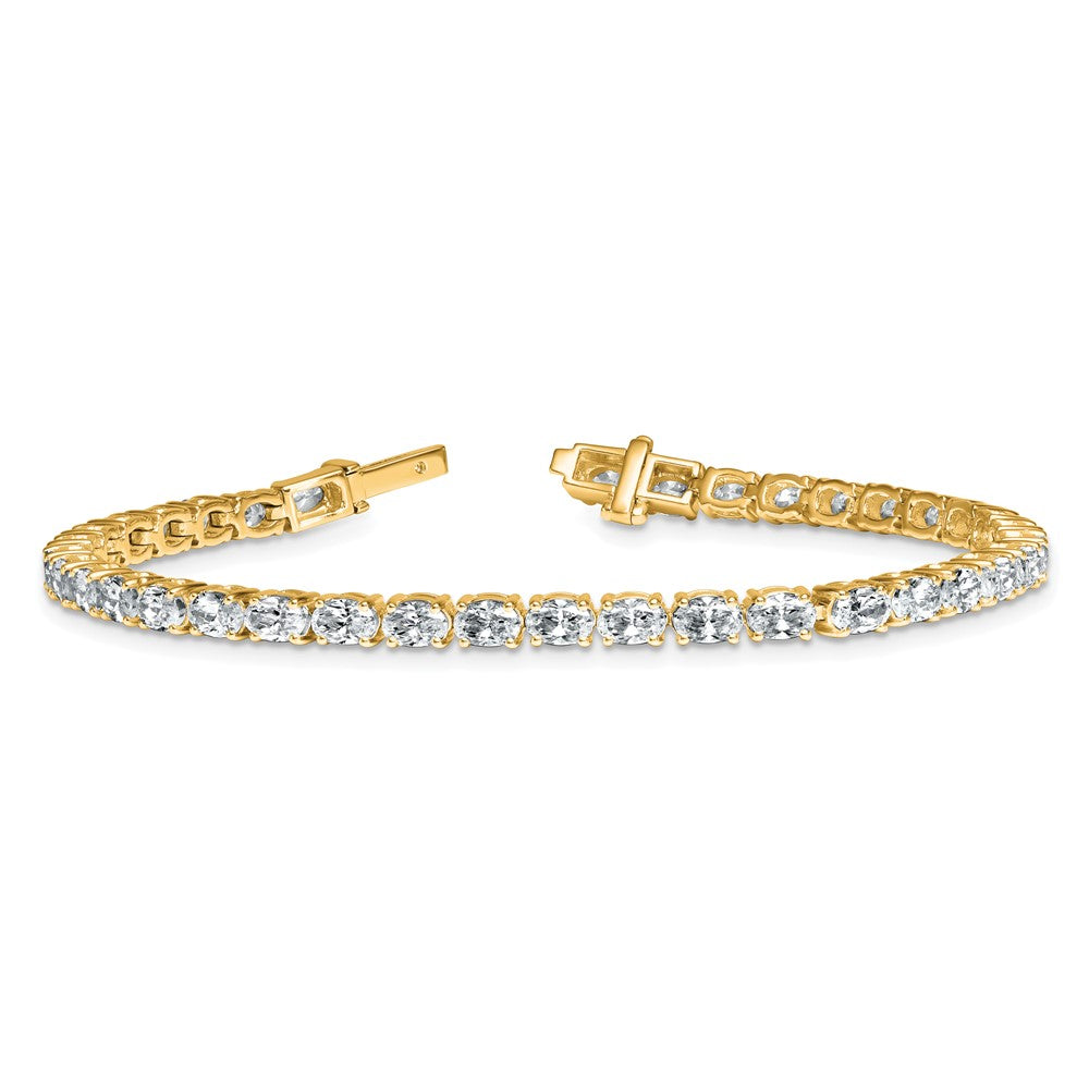 14k 7ct Lab Grown Dia VS/SI+ G+ Comp Oval Tennis Bracelet