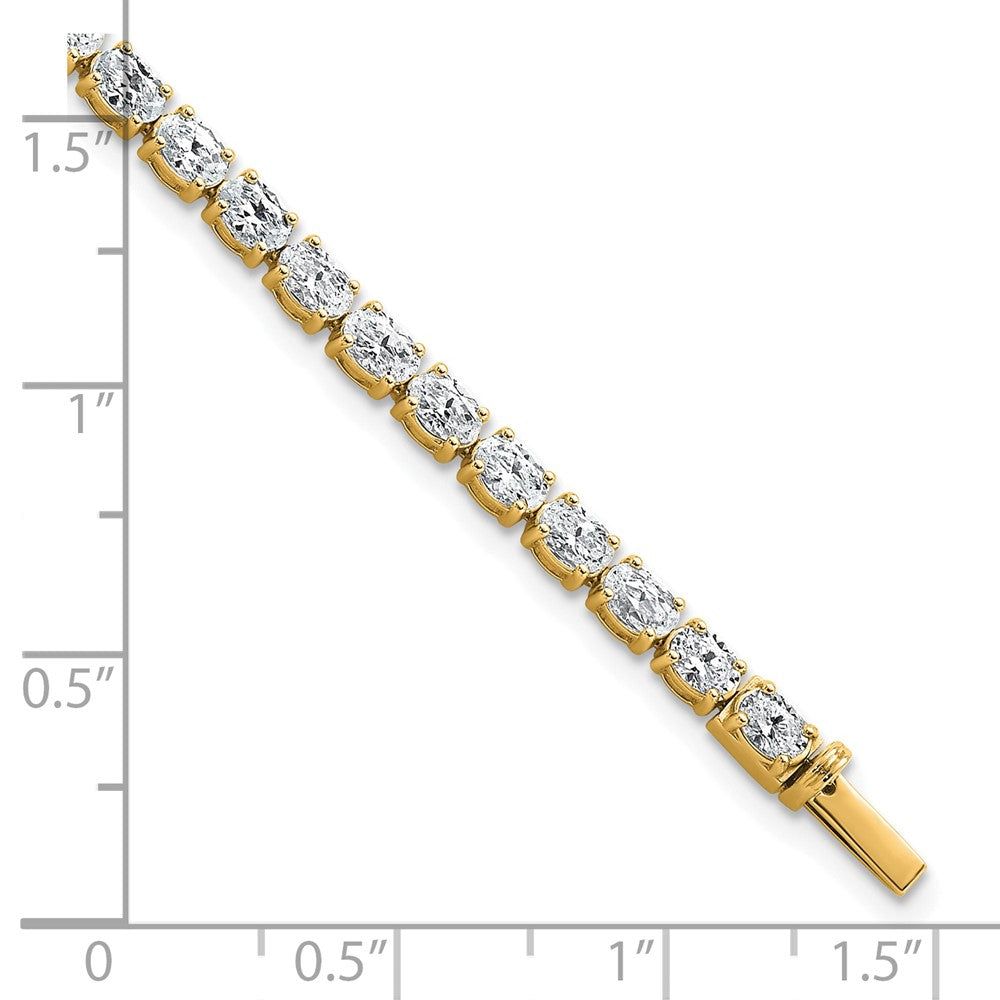 14k 7ct Lab Grown Dia VS+ F+ Comp Oval Tennis Bracelet