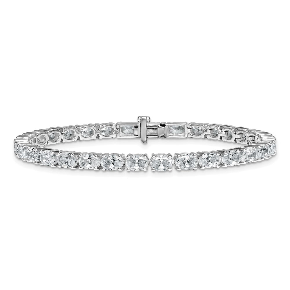 14kw 9 7/8ct Lab Grown Dia VS/SI+ G+ Comp Oval Tennis Bracelet