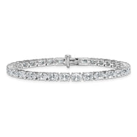 14kw 9 7/8ct Lab Grown Dia VS+ F+ Comp Oval Tennis Bracelet