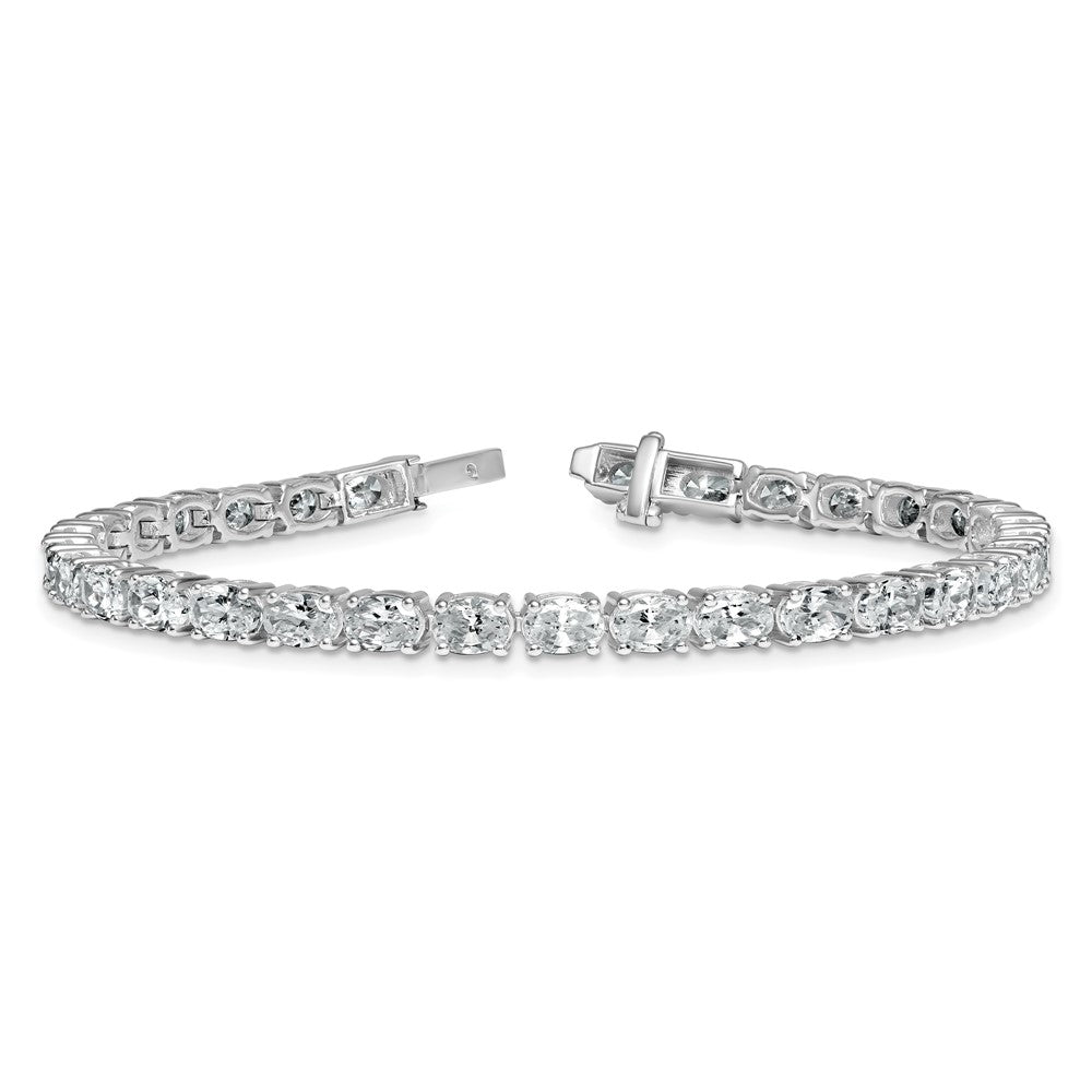 14kw 9 7/8ct Lab Grown Dia VS/SI+ G+ Comp Oval Tennis Bracelet