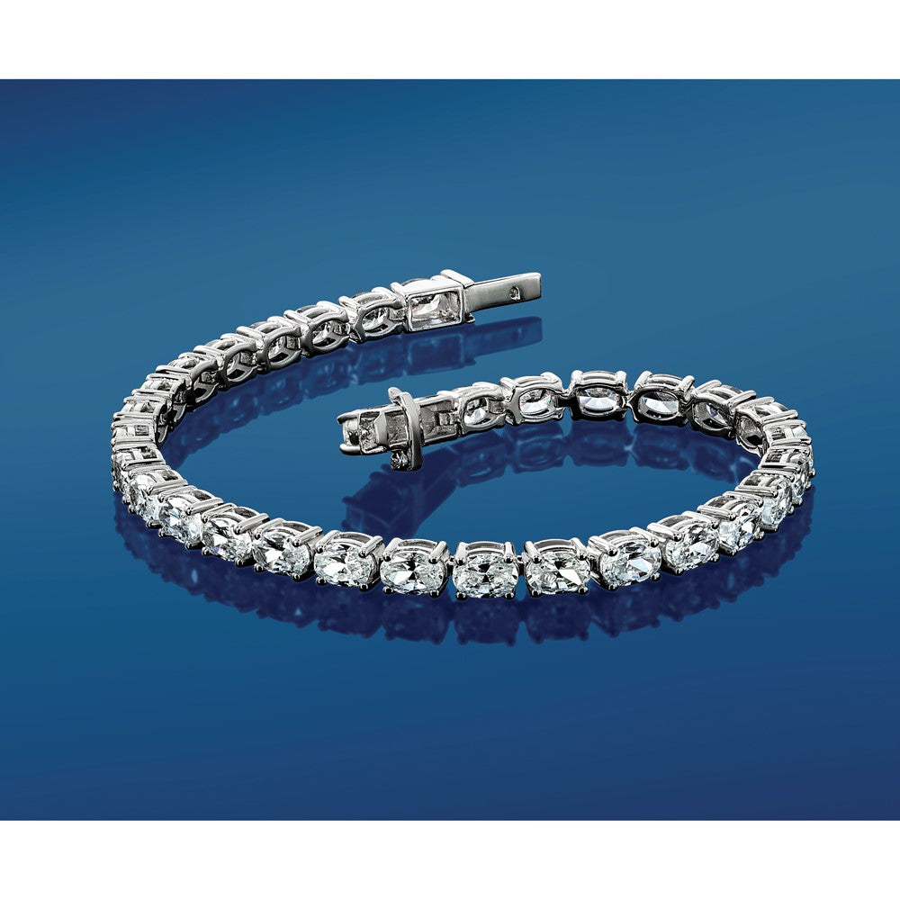 14kw 9 7/8ct Lab Grown Dia VS/SI+ G+ Comp Oval Tennis Bracelet
