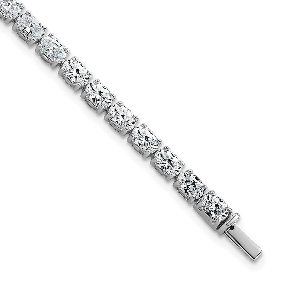 14kw 9 7/8ct Lab Grown Dia VS+ F+ Comp Oval Tennis Bracelet