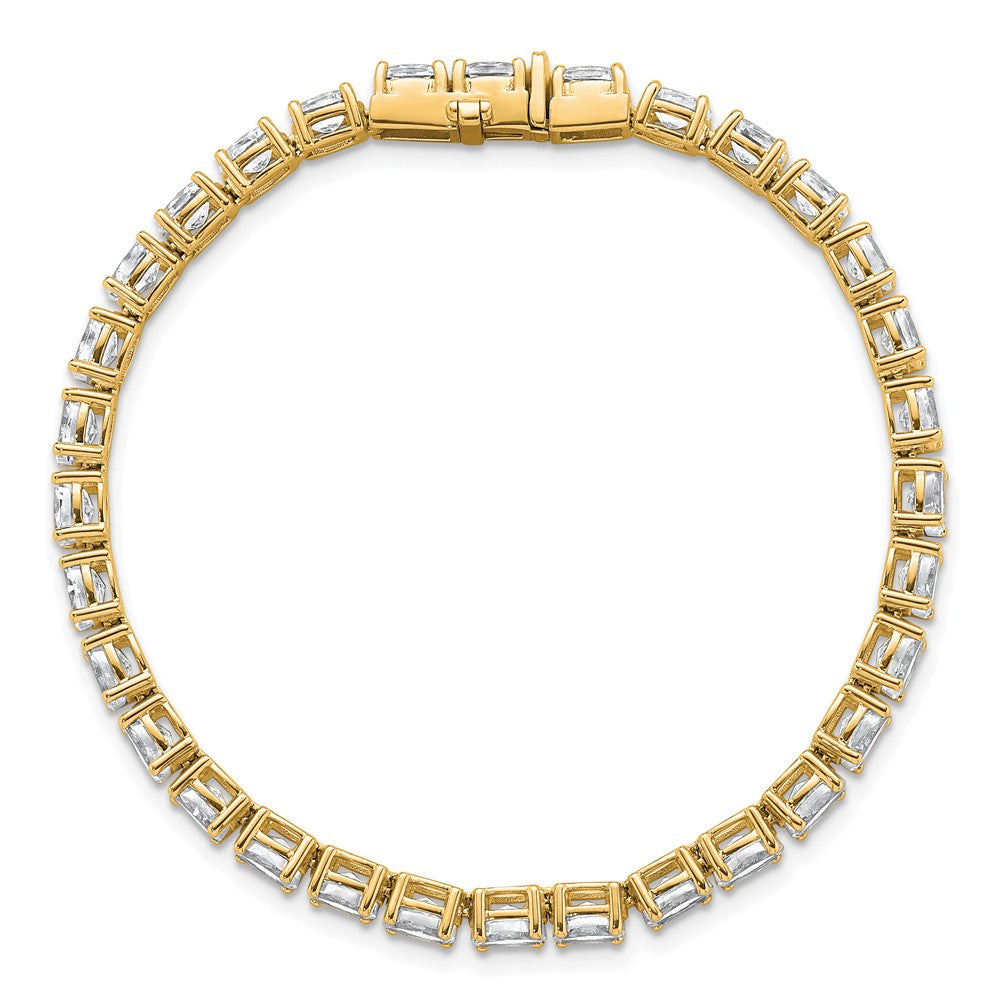 14k 9 7/8ct Lab Grown Dia VS+ F+ Comp Oval Tennis Bracelet