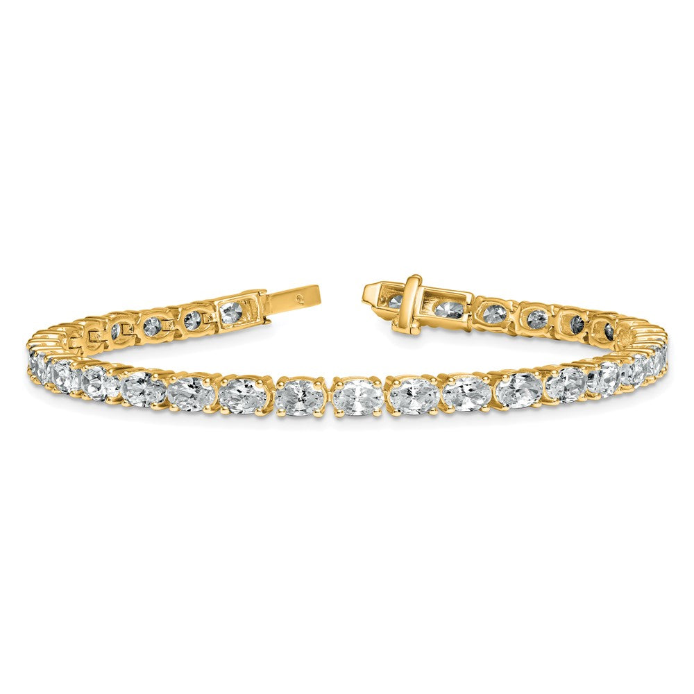 14k 9 7/8ct Lab Grown Dia VS+ F+ Comp Oval Tennis Bracelet