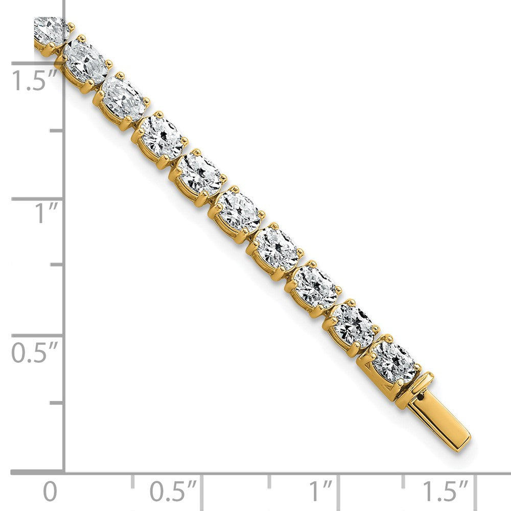 14k 9 7/8ct Lab Grown Dia VS+ F+ Comp Oval Tennis Bracelet