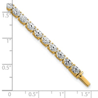14k 9 7/8ct Lab Grown Dia VS+ F+ Comp Oval Tennis Bracelet