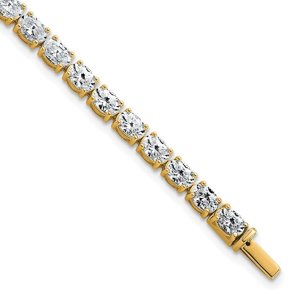14k 9 7/8ct Lab Grown Dia VS/SI+ G+ Comp Oval Tennis Bracelet