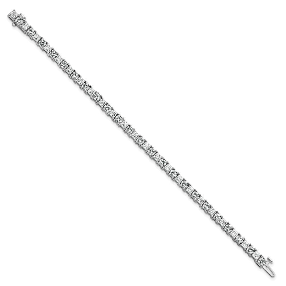 14kw 10ct Lab Grown Dia VS+ F+ Comp Princess/Round Tennis Bracelet