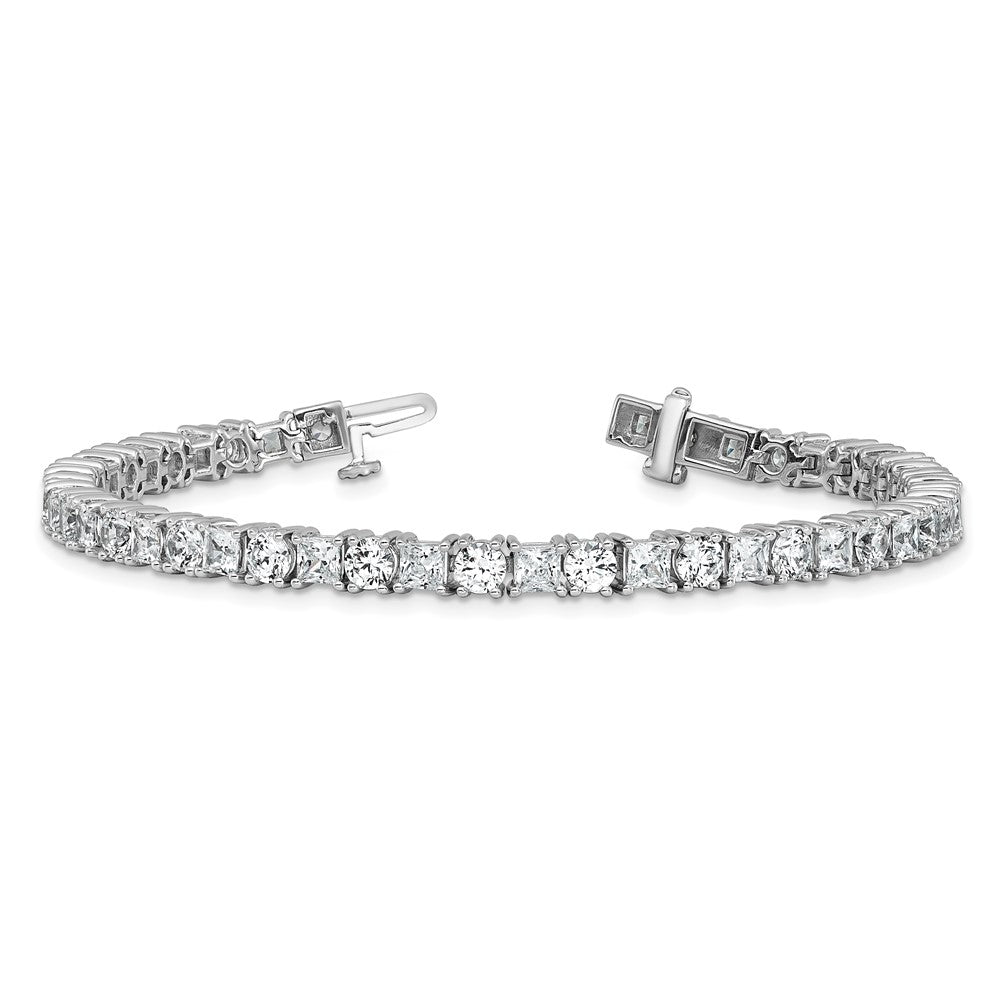 14kw 10ct Lab Grown Dia VS+ F+ Comp Princess/Round Tennis Bracelet