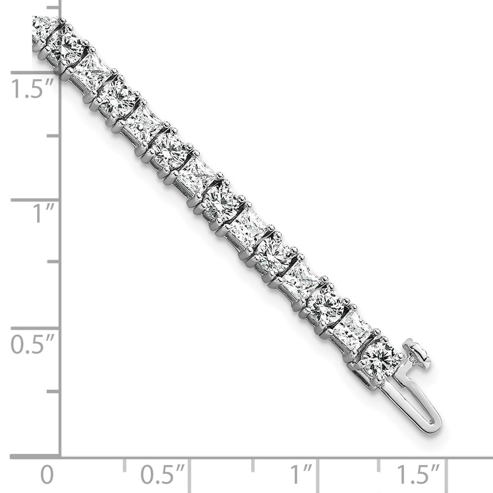 14kw 10ct Lab Grown Dia VS+ F+ Comp Princess/Round Tennis Bracelet