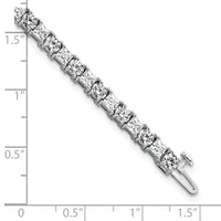 14kw 10ct Lab Grown Dia VS+ F+ Comp Princess/Round Tennis Bracelet