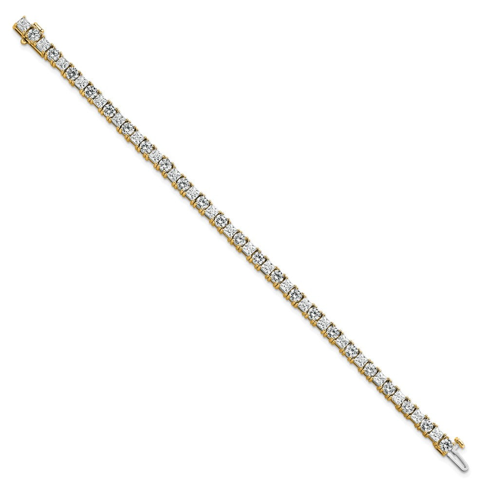 14k 10ct Lab Grown Dia VS+ F+ Comp Princess/Round Tennis Bracelet