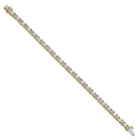 14k 10ct Lab Grown Dia VS+ F+ Comp Princess/Round Tennis Bracelet