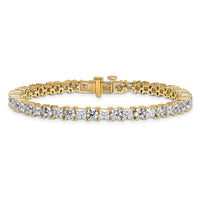 14k 10ct Lab Grown Dia VS+ F+ Comp Princess/Round Tennis Bracelet