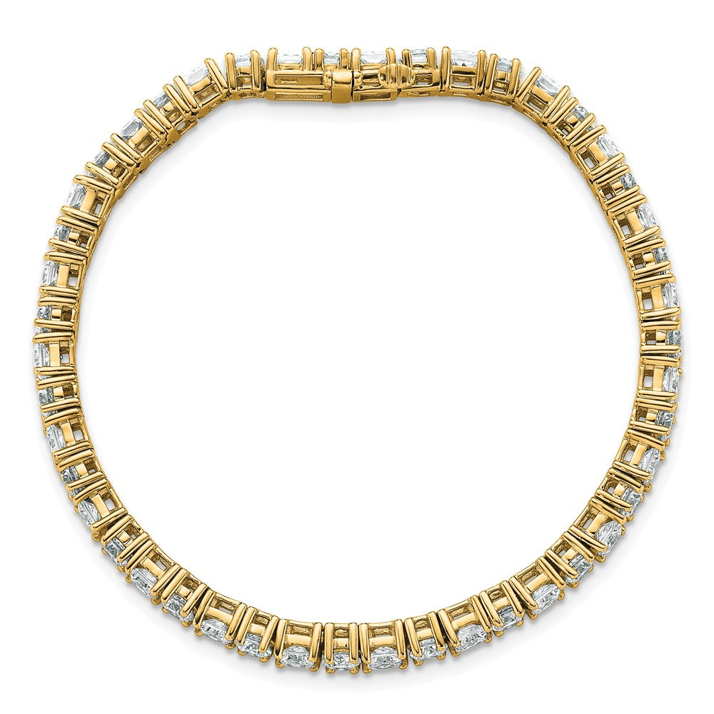 14k 10ct Lab Grown Dia VS+ F+ Comp Princess/Round Tennis Bracelet