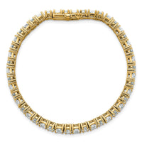 14k 10ct Lab Grown Dia VS+ F+ Comp Princess/Round Tennis Bracelet