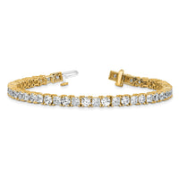 14k 10ct Lab Grown Dia VS+ F+ Comp Princess/Round Tennis Bracelet