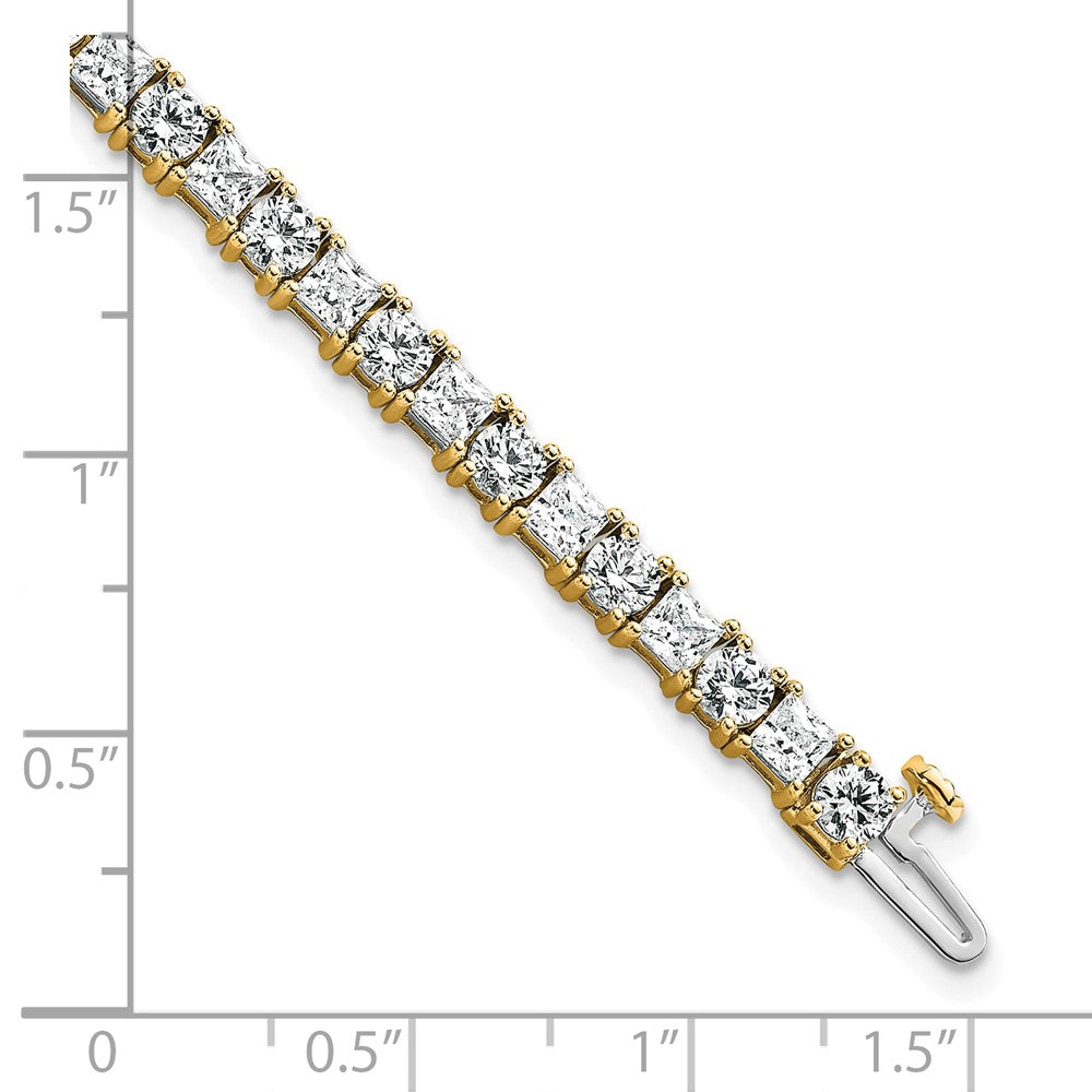 14k 10ct Lab Grown Dia VS+ F+ Comp Princess/Round Tennis Bracelet